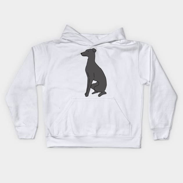 italian greyhound sitting Kids Hoodie by Mayarart